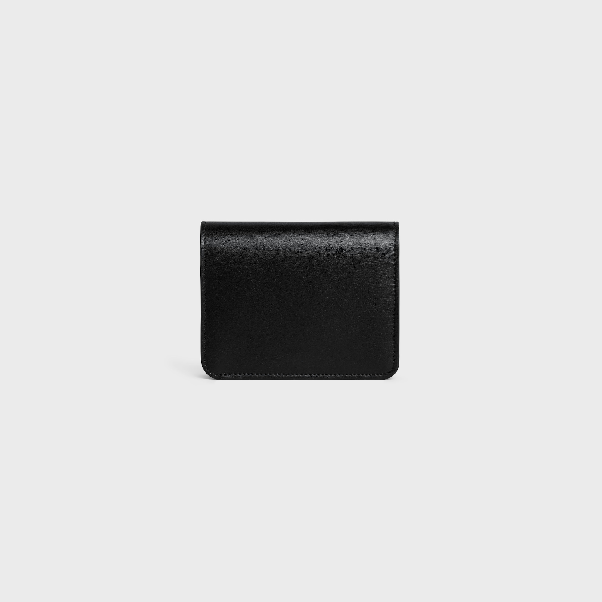 TRIOMPHE COMPACT WALLET IN SHINY CALFSKIN BLACK - Image 3